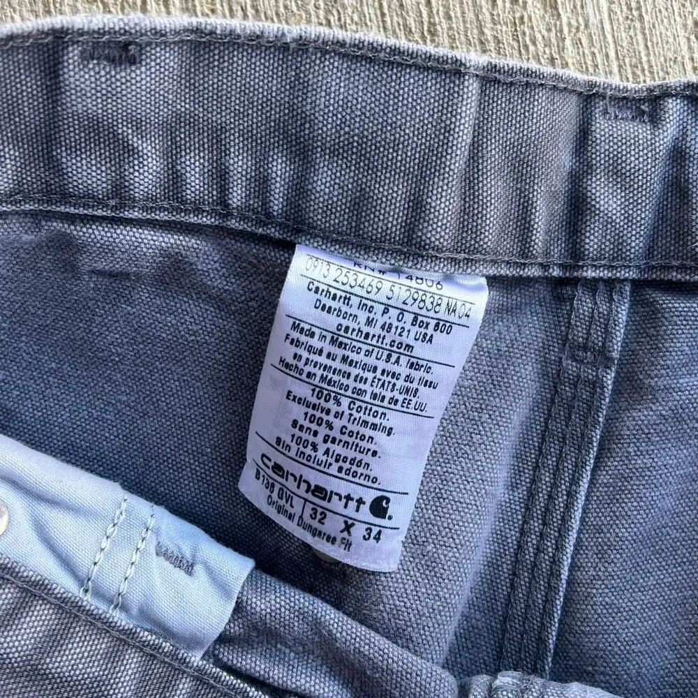 Carhartt B136 GVL gray double knee work wear carpenter pants
